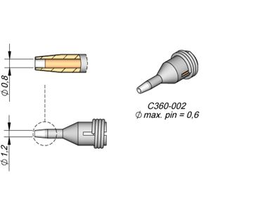 C360002 - Microdesoldering Tip dia. 0,8 DS360 Iron