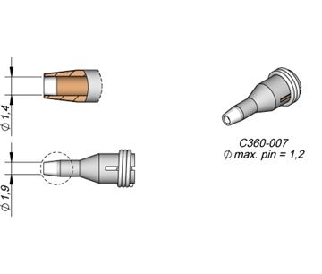 C360007 - Microdesoldering Tip dia. 1,4 DS360 Iron