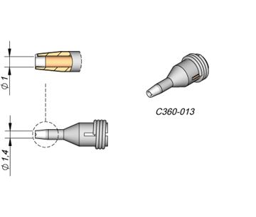 C360013 - Microdesoldering Tip dia. 1 Pad Cleaning DS360 Iron