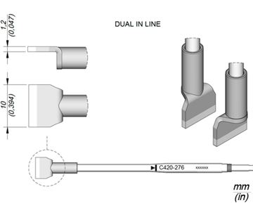C420276 - Cartridge Dual in Line 10,0 HT420 Thermal Tweezer Tip