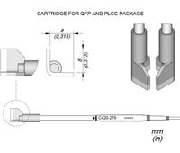 C420279 - Cartridge QFP  8,0 HT420 Thermal Tweezer Tip
