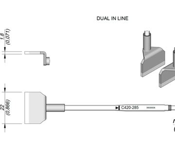 C420285 - Cartridge Dual in Line 22,0 HT420 Thermal Tweezer Tip