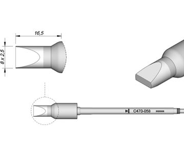 C470058 - Cartridge Chisel  8  X2,5 T470 Heavy Duty Iron Tip