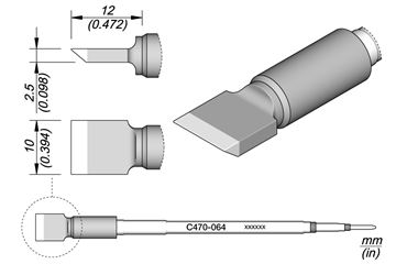 C470064 - Cartridge Blade 10mm T470 Heavy Duty Iron Tip