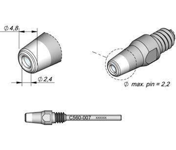 C560007 - Desoldering Tip dia. 2,4 DR560 Desoldering Iron Tip