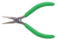 5" 60° Curved Nose Pliers,Green Cushion Grips and Serrated Jaws, Carded