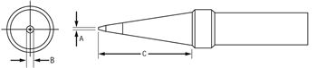 .024" x .036" x .625" ET Series Conical Tip for PES51 Soldering Pencil