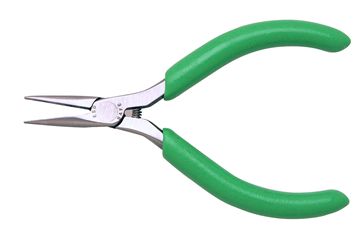 4" Sub-miniature Needle Nose Pliers with Green Cushion Grips