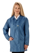 EconoShield Lab Coat with cuffs, ECX-500 fabric, 3/4-length jacket, Diamond Blue, 3pockets 