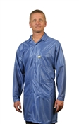 Traditional Lab Coat, OFX-100 fabric, knee-length coat, Blue, 3pockets