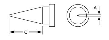 .016" x .79" Reach Round LT Series Tip for WSP80 Soldering Pencil