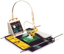 Cost effective manual pick & place and dispenser system for short run and prototype assembly of printed circuit board.
