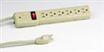 Commercial Plastic power bars.  6 outlets, 3ft cord, 50 joules max.