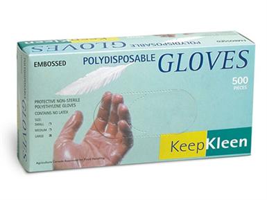 KeepKleen 2 mil. Clear Polyethylene Disposable Gloves