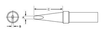 .062" x .62" x 800° PT Series Screwdriver Tip for TC201 Series Iron