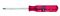 1/8" x 2" Round Blade Pocket Clip Style Screwdriver Red Handle Carded