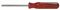 3/32" x 2" Round Blade Pocket Clip Style Screwdriver Red Handle Carded