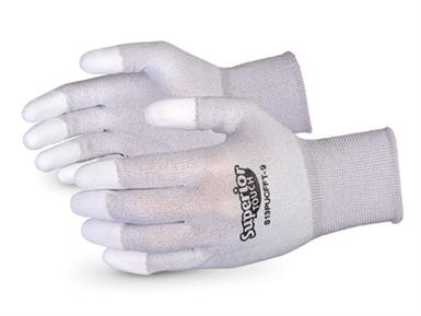 String Anti-static Nylon / Carbon Glove, Polyurethane Fgr Tips,sz 9