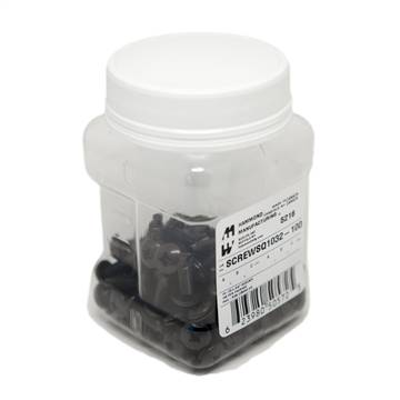 100PK 10-32 Rack screw with washer packaged in reusable jar