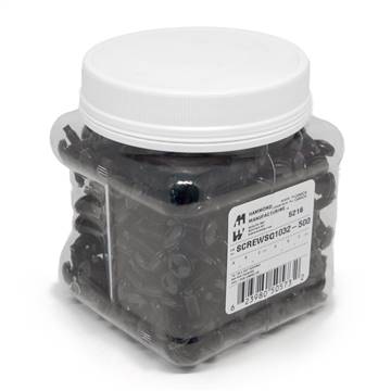 500PK 10-32 Rack screw with washer packaged in reusable jar