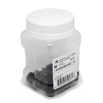 50PK 10-32 Rack screw with washer packaged in reusable jar