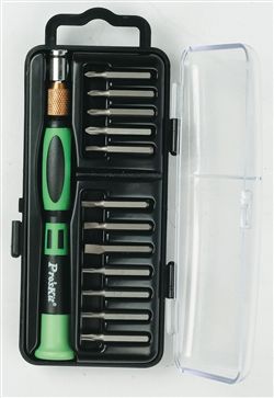 12-in-1 Screwdriver Set..Precision Handle 12 bits - Flat/Phillips and Star Tip