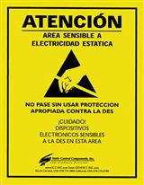 SCS ESD Warning Posters, 17 in. x 22 in., Spanish, 5/Box, SIGN17X22S