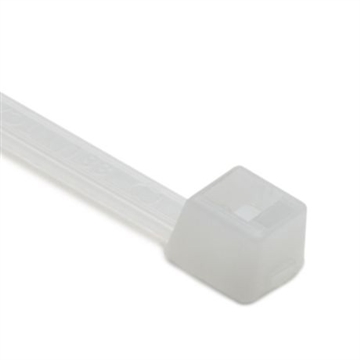 T40R9C2 - Cable Tie, 8" Long, UL Rated, 40lb Tensile Strength, PA66, Natural, 100/pkg