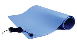 SCS Dissipative Vinyl Three-Layer Mat with Cord (Standard Performance) 24 in. x 48 in., Blue, TM2448L3BL-L