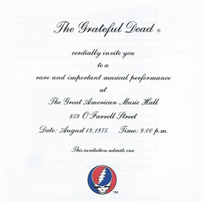 Grateful Dead - One From The Vault: Live at the Great American Music Hall, San Francisco 8/13/75 - VINYL LP