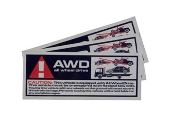 All Wheel Drive Warning sticker