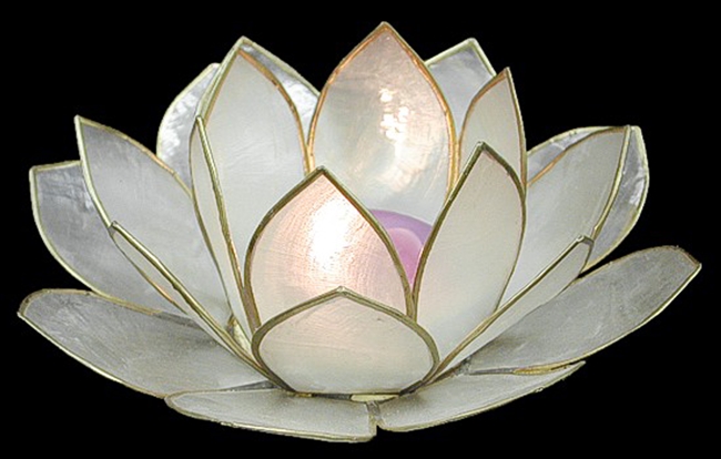 Capiz Leaf Candle Holder