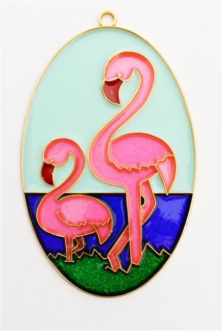 Pink Flamingos Sun Catcher