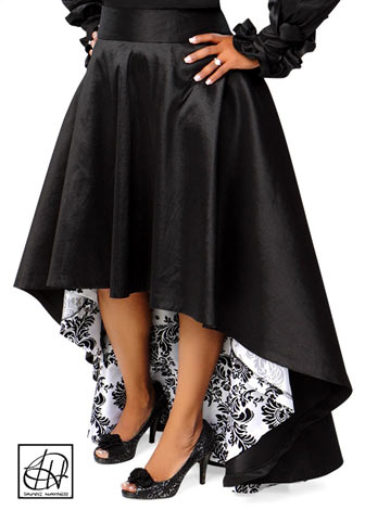 Asymmetrical High Waist Swing Skirt