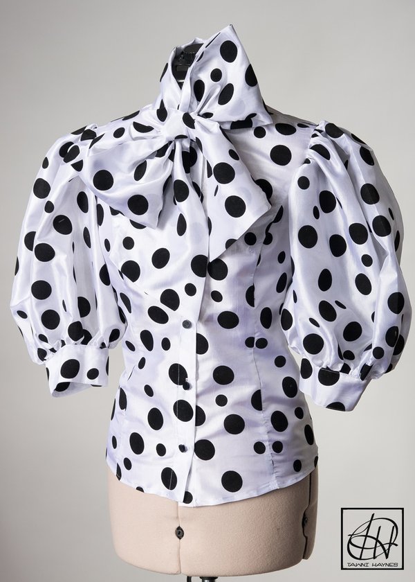 Polka dot store bow blouse