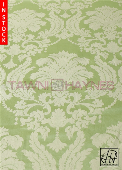 Celery Green Lyons Damask Fabric