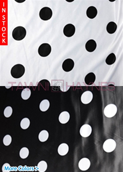 3.25 Inch Polka Dot Poly Satin Fabric