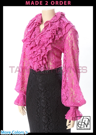 Tawni Haynes Endless Lace Ruffle Blouse