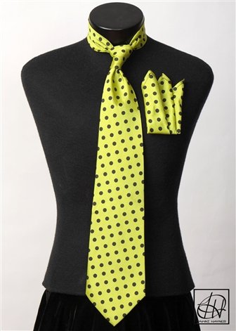 Lime Black Polka Dot Neck Tie