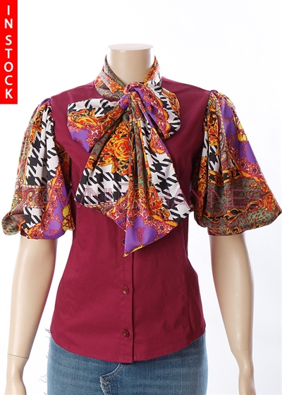 Tawni Haynes In-Stock Abstract Bow Blouse