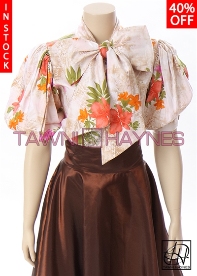 Tawni Haynes In-Stock Floral Stretch Cotton Bow Blouse