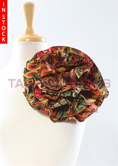 Tawni Haynes Circle Flower Pin (10 inch) - African Print Stretch Cotton