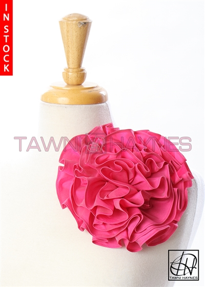 Tawni Haynes Circle Flower Pin (10 inch) - Fuchsia Poly Dupioni