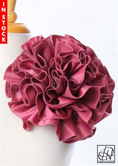 Tawni Haynes Circle Flower Pin (10 inch) - Mauve Poly Satin