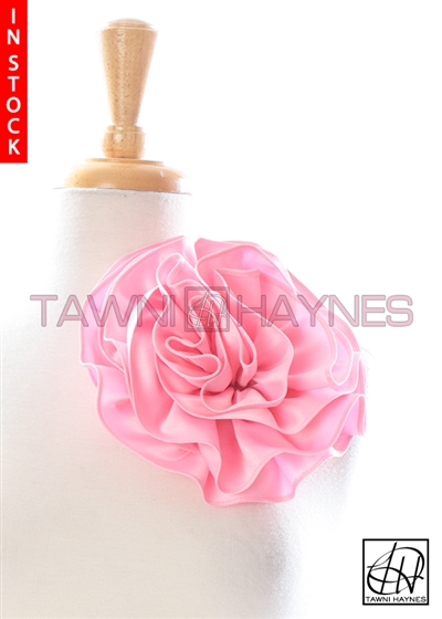 Tawni Haynes Circle Flower Pin (8 inch) - Blush Poly Satin