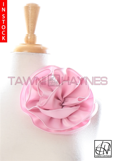 Tawni Haynes Circle Flower Pin (8 inch) - Bubblegum Pink Poly Satin