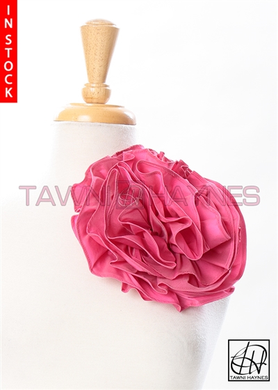 Tawni Haynes Circle Flower Pin (8 inch) - Fuchsia Poly Dupioni