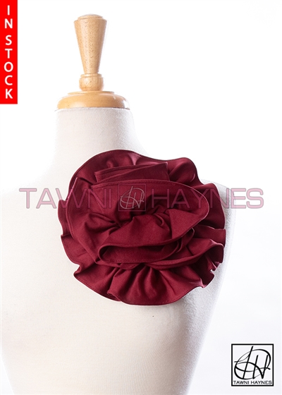 Tawni Haynes Circle Flower Pin (8 inch) - Cranberry Knit