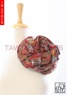 Tawni Haynes Circle Flower Pin (8 inch) - Geometric Multi-Print Knit