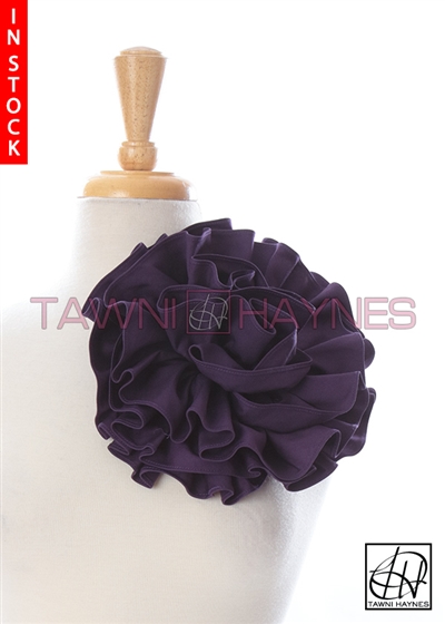 Tawni Haynes Circle Flower Pin (8 inch) - Purple Stretch Cotton